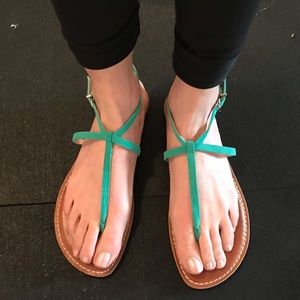 Turquoise leather gap sandal size 9